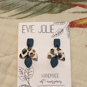 Blue and Cream Earrings